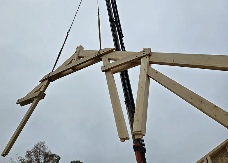 Levage de charpente, construction neuve Haute-Savoie