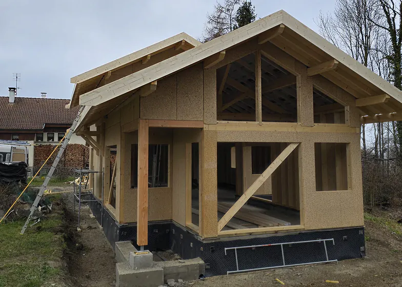 Structure bois sur dalle, chantier ossature bois Thonon-les-Bains